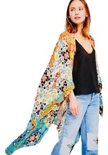 Free People Little Wing Mixed Print Kimono one size Rare Print Boho