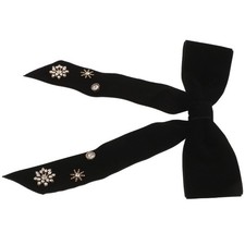 Extra Large Brooches for Women Vintage Crystal Bow Black Tie Satin