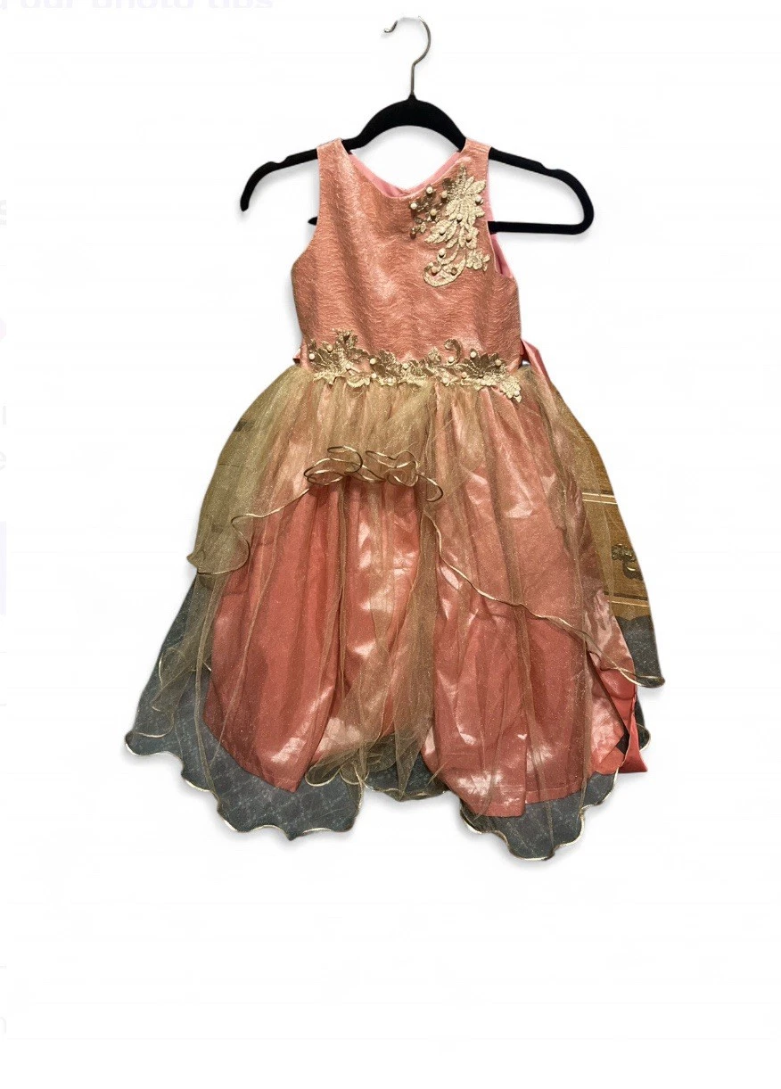 Kids Elegant Pink Dress for Girls Size 6 Formal Special Occasion