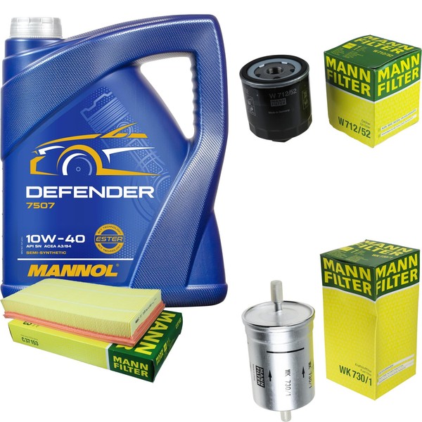 Mann Inspektionspaket 5L Mannol Defender 10W-40 FüR VW Golf IV 1.6 FSI Bora-image