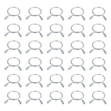 30Pcs 26mm ID 26mm Clamp Dia. Fuel Line Hose Clips Spring Clips, Blue White