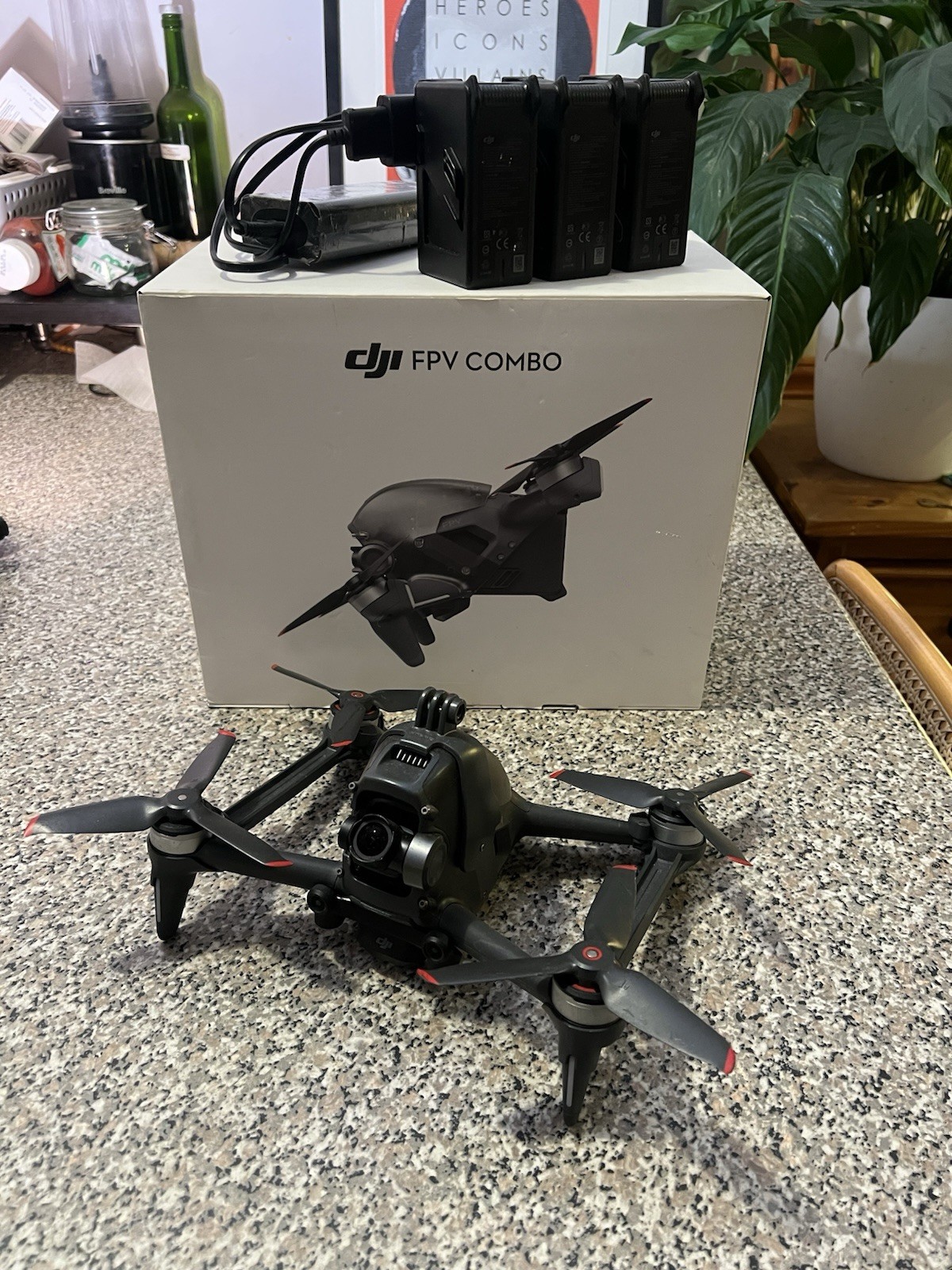 DJI FPV Drone - Never Used- 3x batteries and triple charger