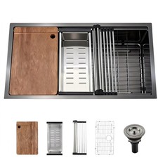 Stainless Steel Kitchen Sink: 30-Inch Undermount Single Bowl Farmhouse Workst...