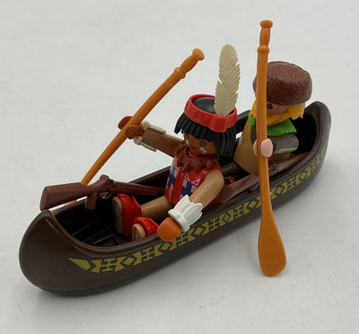 Playmobil 3397 Western Indianer & Jäger Trackers Kanu, komplettes Set.