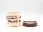 Vintage Robb Plastic Food Storage Canister Brown White Winter Town Church Scene — photo 4