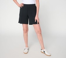 Anybody Micro Modal Brushed Knit Pull On Short with Pockets Black XL New
