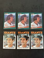 1986 Donruss Rookie Will Clark #32 PLUS 1986 Topps Traded #24T 6 card lot total. rookie card picture
