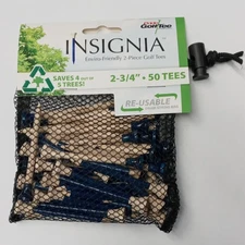 Pride 2345021 Golf Insignia Golf Tee 50pcs 2 3/4" Blue/Natural Drawstring Bag