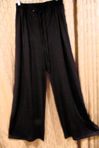 Y2K New Saya Pants XL Wide Flared Leg Black 17" Super High Rise Relaxed Trousers