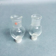 Assorted Pyrex Ace Kimax Pear Shaped Flasks 10 ml 14/20 Joint - 10 Flasks Total