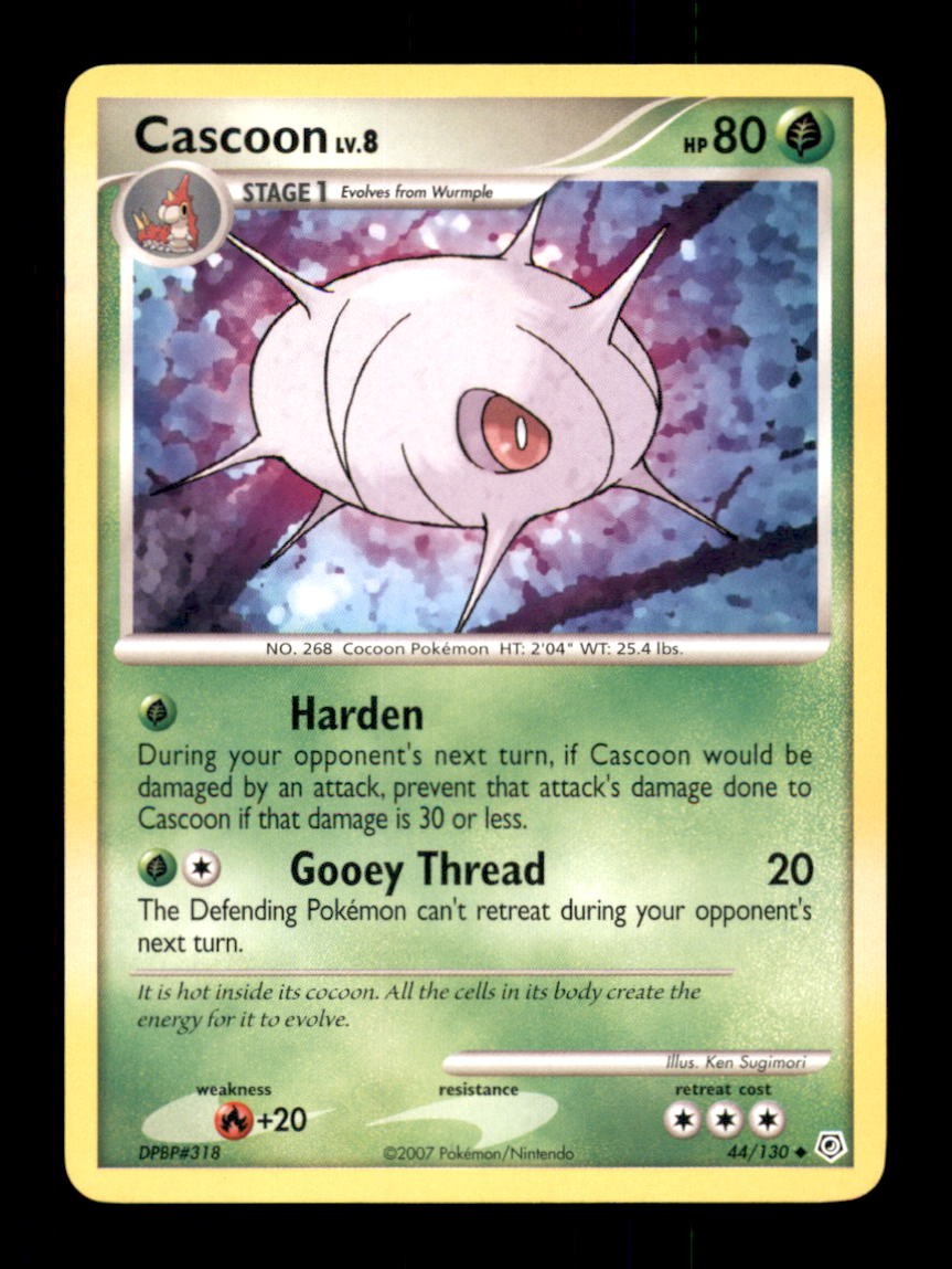 CASCOON 44/130 UC DIAMOND & PEARL POKEMON NM/M