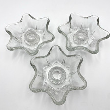 Clear Glass Star Shape Taper Candle Holders Set of 3