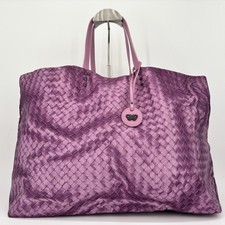 Bottega Veneta Intreccio Illusion Purple Large Tote Bag Handbag Auth From Japan