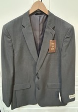 NWT Haggar Mens Performance Straight Fit Suit Coat Blazer Gray Jacket 44 L