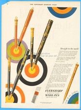 1927 Wahl Co Chicago IL Bullseye Target Eversharp Fountain Pen Pencil Print Ad