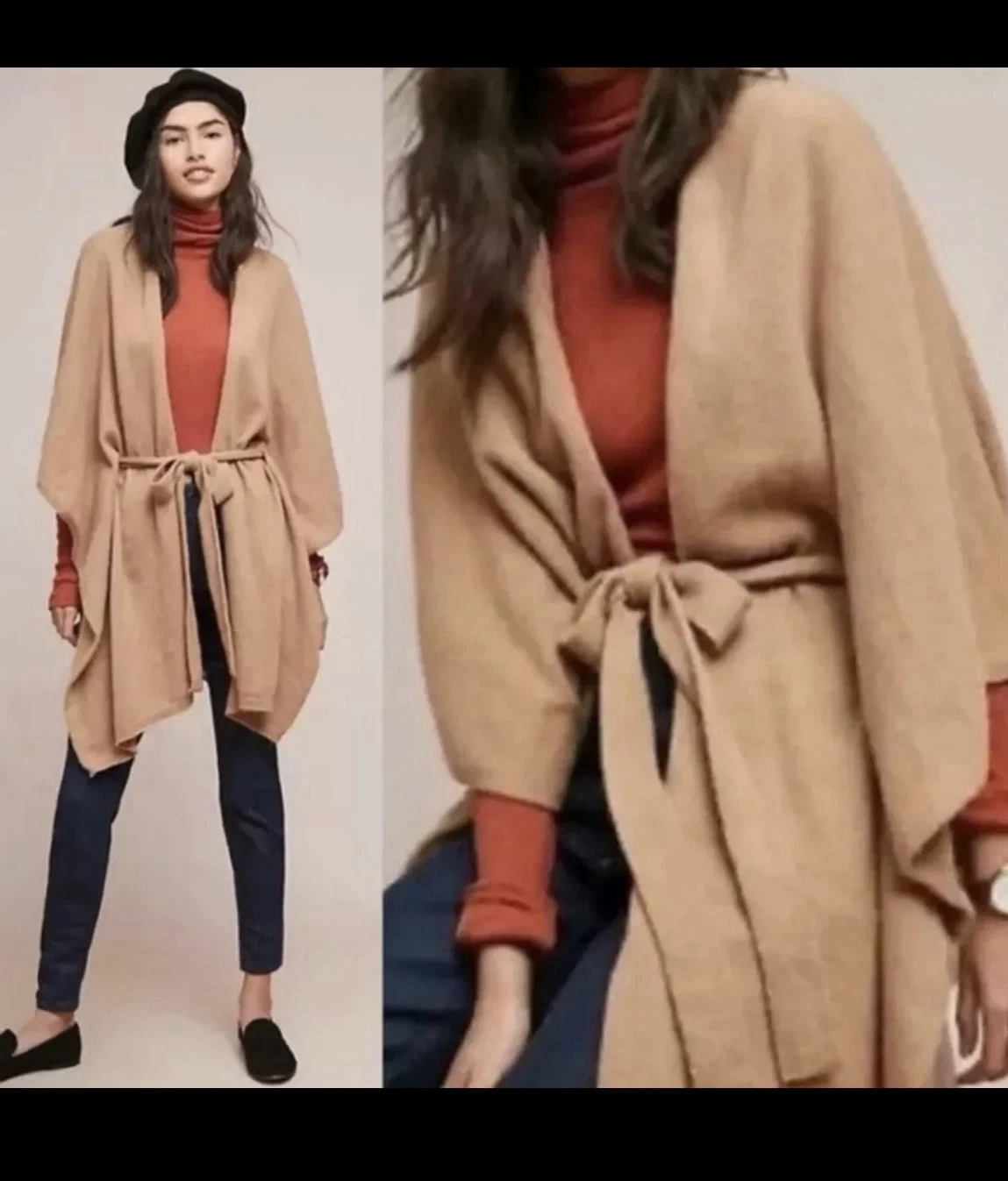 Saturday Sunday One Size Anthropologie Lucia Tied Kimono Cape Poncho Sweater