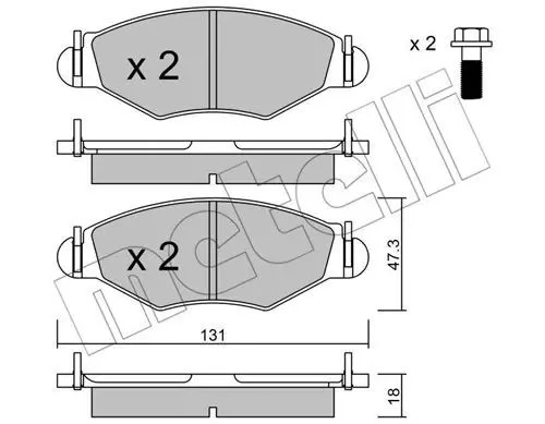 Pastiglie freno 22-0254-1 METELLI per PEUGEOT 206 Hatchback 206 Van 206 SW 206+