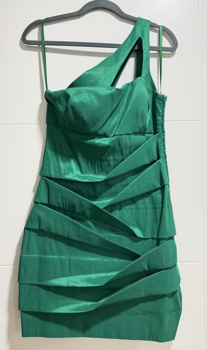 HAILEY LOGAN BY ADRIANNA PAPELL Party Ruched Mini Dress In Emerald