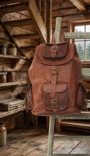 20" Large Genuine Leather Back Pack Artisan-made Bag For Men's and Women's.