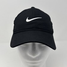 Nike Cap Hat Youth Kids Ages 4-7 Black Embroidered Swoosh Logo Adjustable
