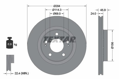 2x Bremsscheibe PRO TEXTAR 92135203 für PEUGEOT MITSUBISHI CITROËN 4007 CROSSER