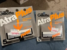 NOS Vintage 1980s GILLETTE Atra Plus Razor Blades 2 - 5 Packs