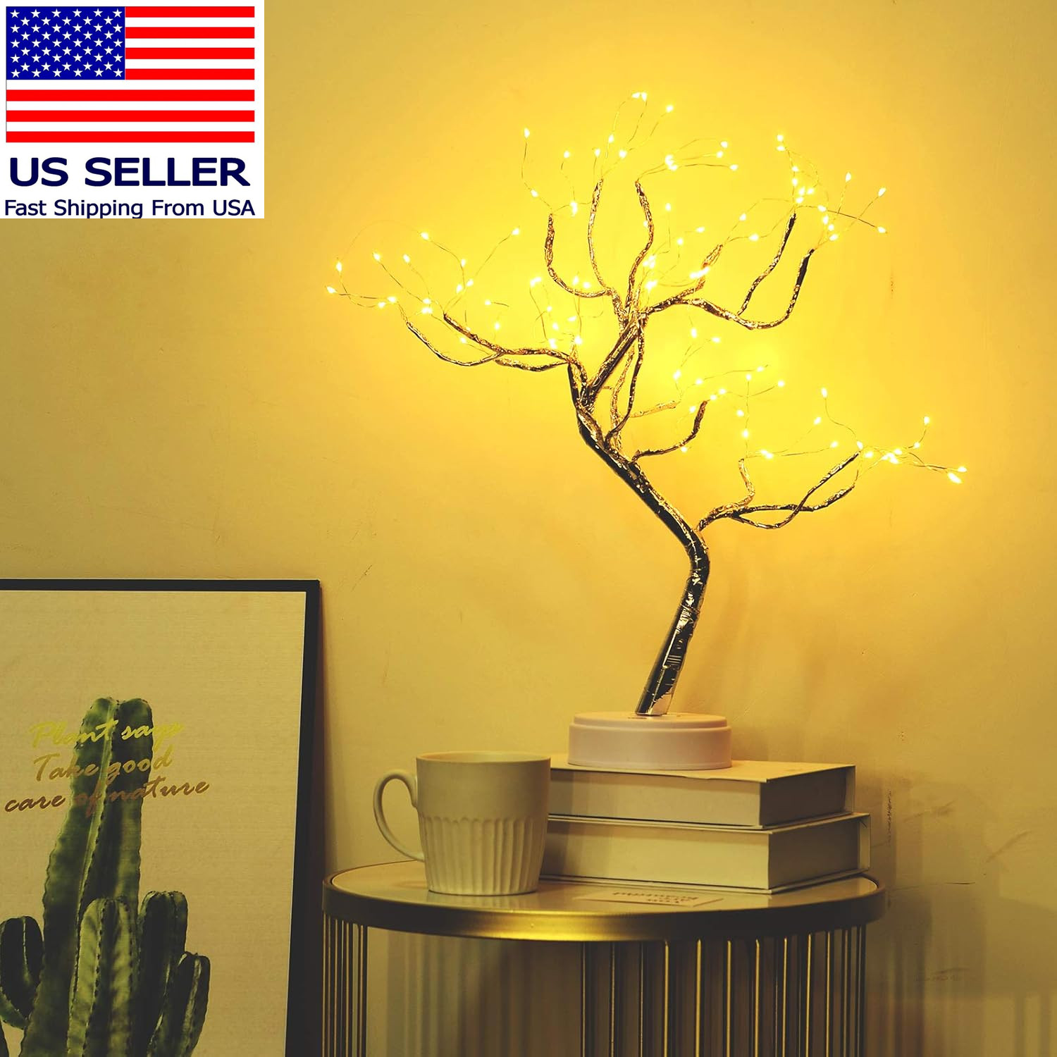 20" Bonsai Fairy Spirit Tree Light with 108 LED, DIY Artificial Tree Lamp, Batte
