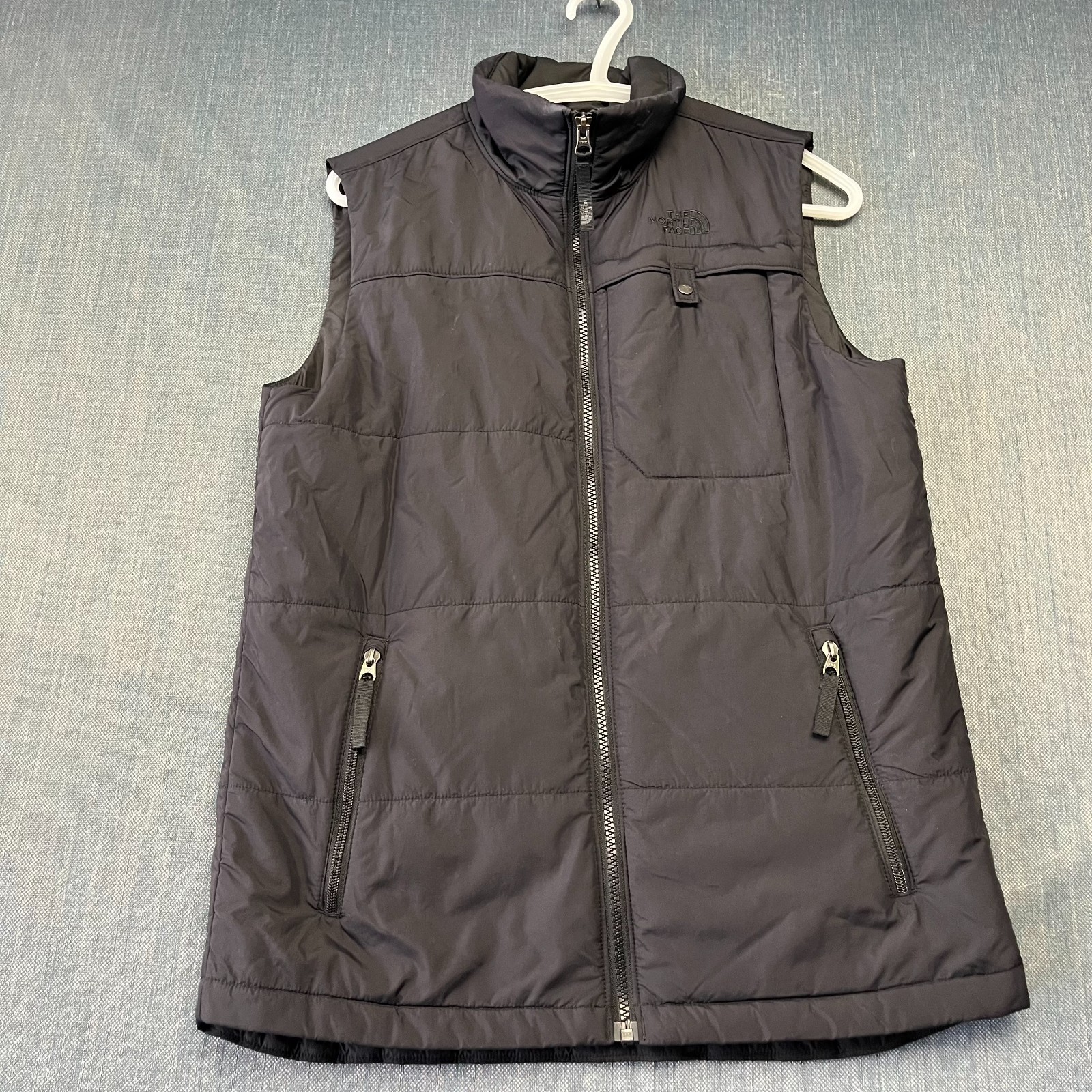 The North Face Boys Vest SizeXL 18/20 Black Insulated Fullzip Snap Pocket Puffer