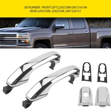 Exterior Chrome Door Handle Front Rear Lh For Side Chevy Silverado Gmc Sierra P