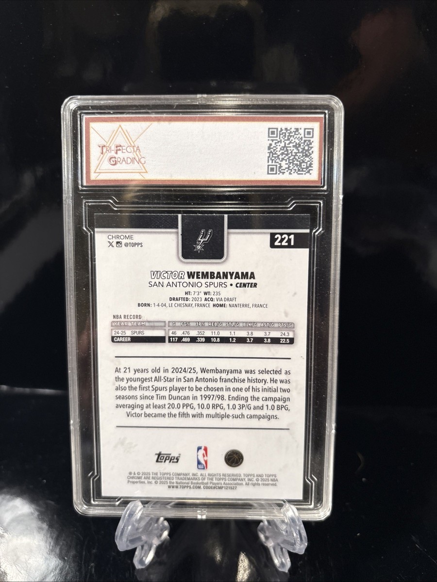 2025-26 Topps Chrome - Victor Wembanyama #221 Red White & Blue