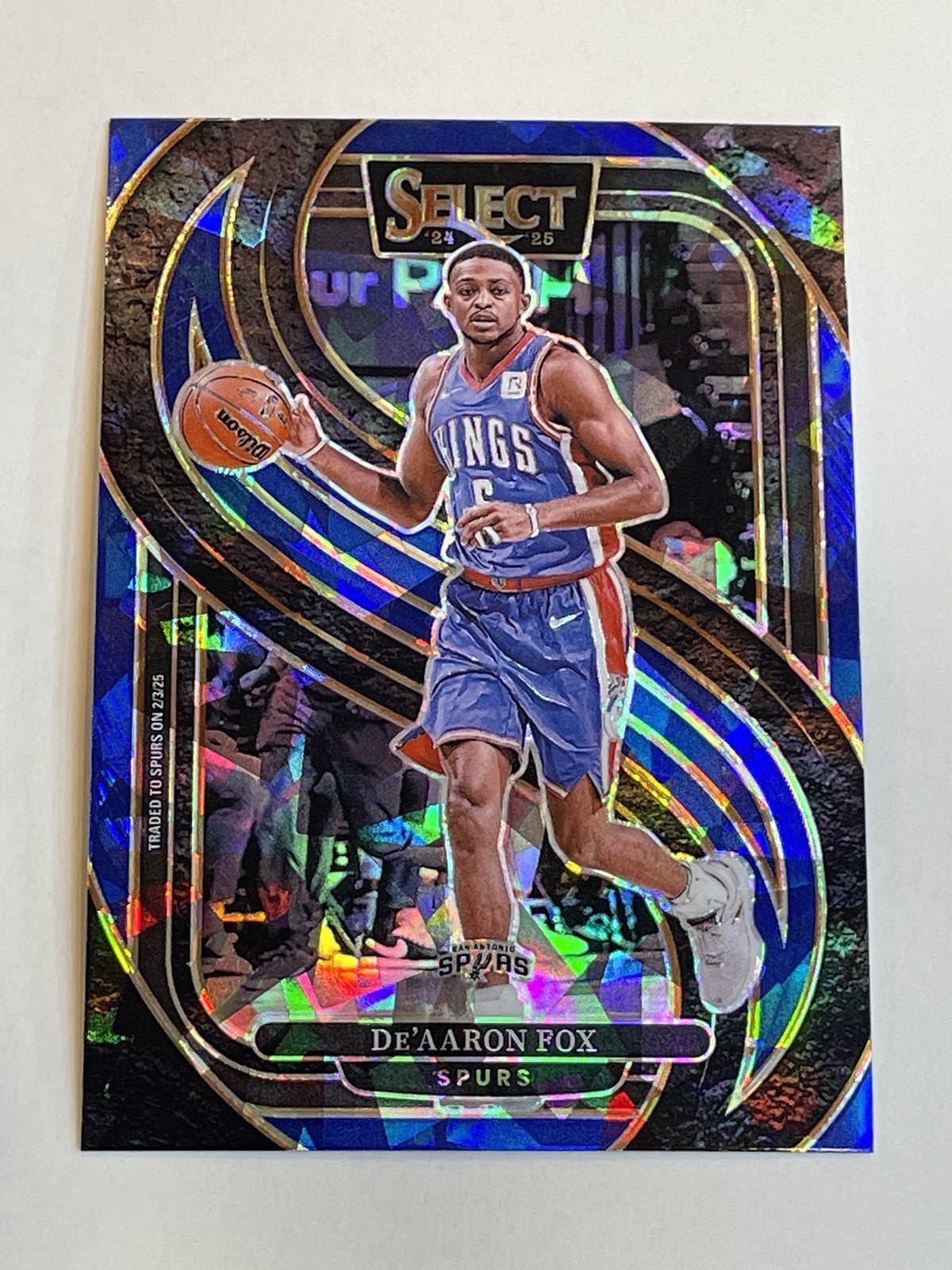 2024-25 Select Basketball Blue Cracked Ice Prizm - De'Aaron Fox - Spurs