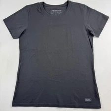 Life is Good Womens Gray 100% Cotton Crusher Tee T-Shirt