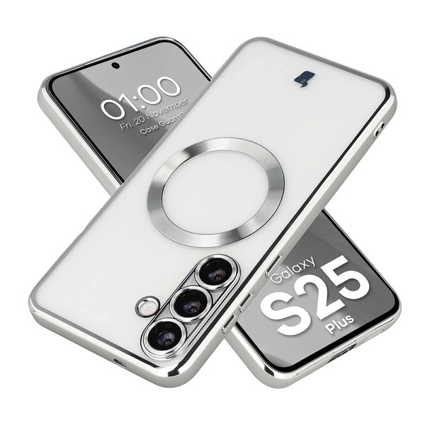HandyhüLle FüR Galaxy S25 Plus Bizon Case Cover SchutzhüLle Transparent-Silbern-image