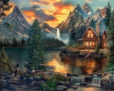 Mountain Scenery Diamond Art Kits for Adults,Outdoors Diamond Painting Kits f..