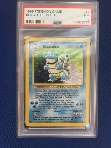 Blastoise holo Base Set 1999 Pokémon graded PSA 7
