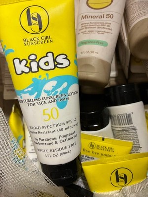 Black Girl Sunscreen Bye Bye Umbrella Kids SPF 50 Lotion 3 fl oz Water Resistant
