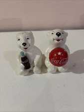 Salière et poivrière ours polaire vintage Coca-Cola "Playtime Cubs" sans boîte.