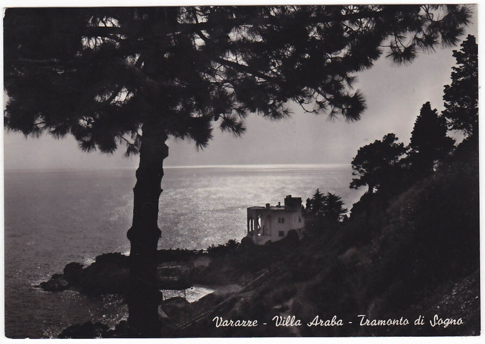 VARAZZE - SAVONA - VILLA ARABA - TRAMONTO DI SOGNO - VIAGG. 1956 -32910-