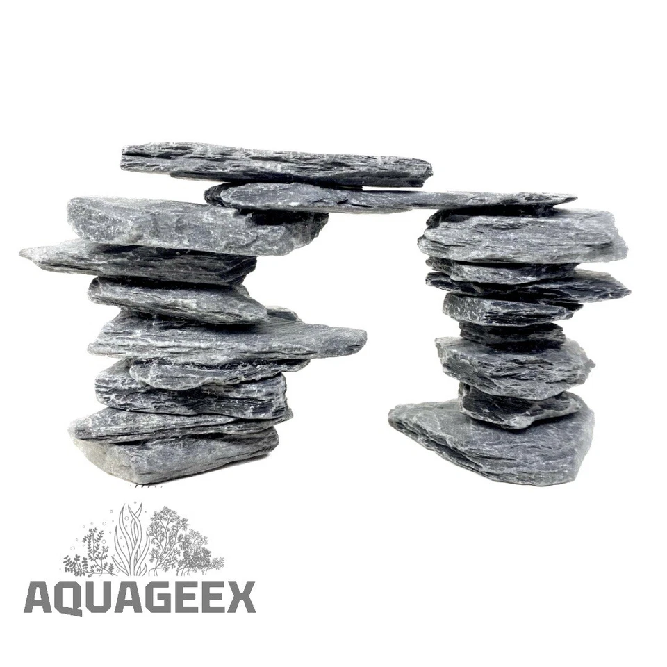 Piedra pizarra gris roca piedra natural acuario, terrario, artesanía, decoración 3 lb Foto 2 de 2