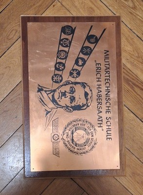 Ehrentafel Plakette Erich Habersaath MTS NVA DDR Prora Uniform 