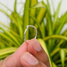 Handmade 925 Sterling Silver Chevron Ring Minimalist Stacking V Band