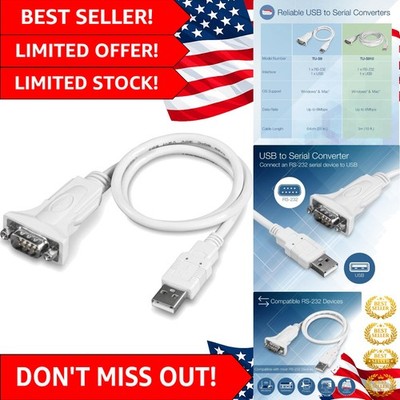 Plug & Play USB to RS232 9-Pin Adapter, 25in Cable for Quick Device Connections
