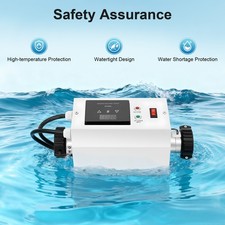 Schwimmbadheizung Elektrisch Poolheizung Thermostat Wärmetauscher Edelstahl 3KW