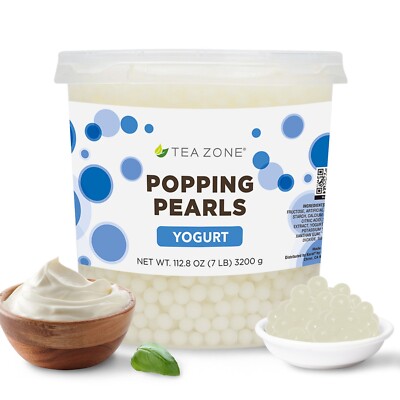 Tea Zone Yogurt POPPING PEARLS  (B2054, 7 lbs) for Boba Tea