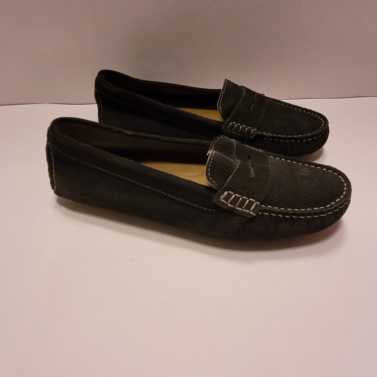 Johnston & Murphy Blue Ribbed Suede Leather Driving Shoe 