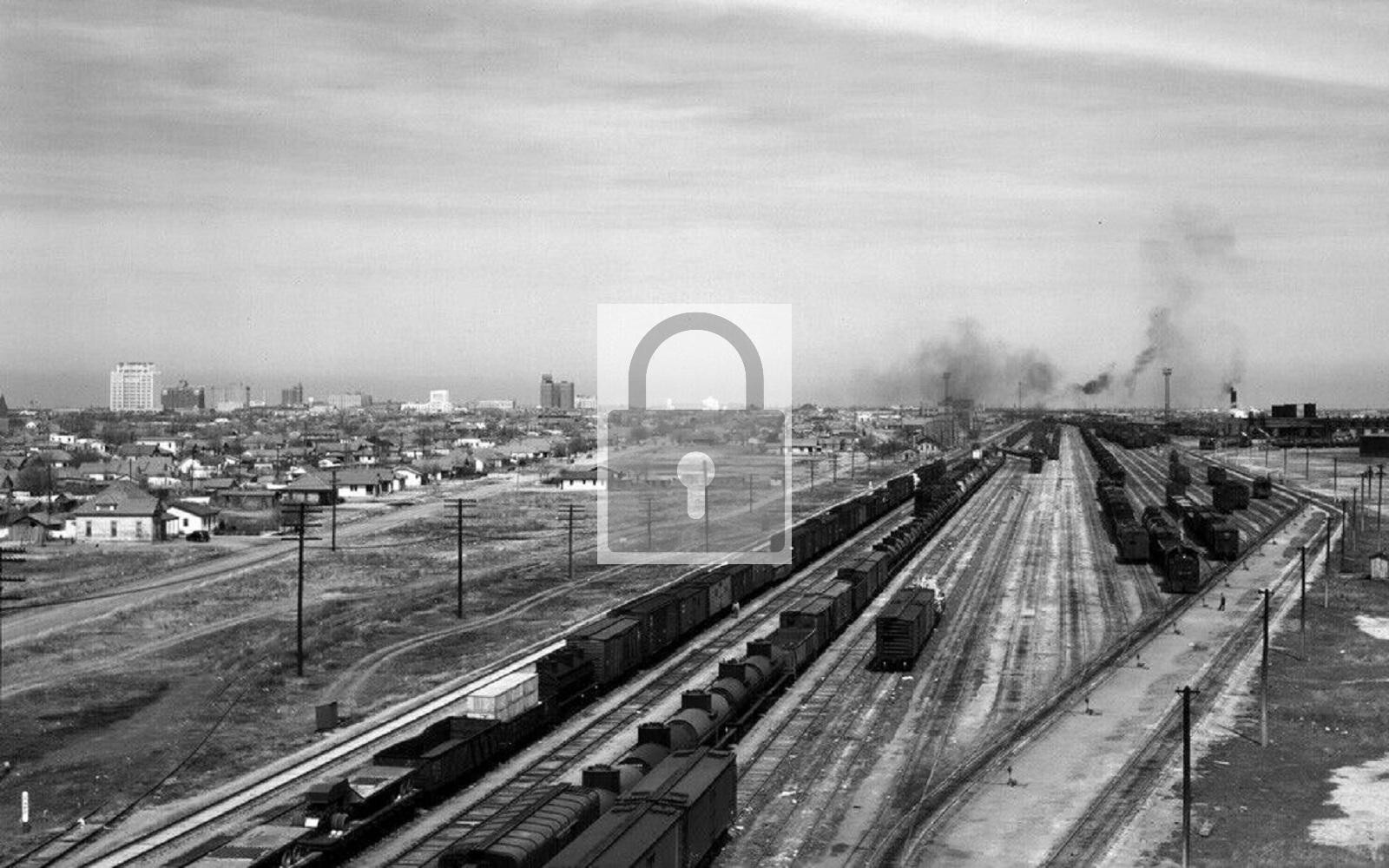 Birds Eye View Railroad Train Yards Amarillo Texas TX Reprint Postcard