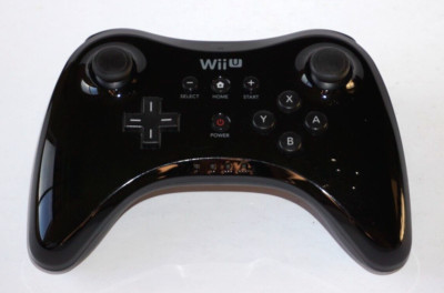 Nintendo Wii U Black Wireless Pro Controller WUP-005 - Tested