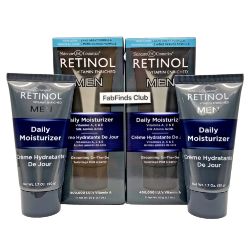 Skincare Cosmetics Mens Anti-aging Retinol Daily Moisturizer 2x1.7oz Sealed - Picture 1 of 12