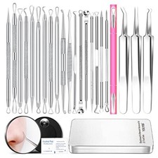 Professional Pimple Popper Tool Kit with Magnifying Glass  Alcohol Pad, 22 PCS