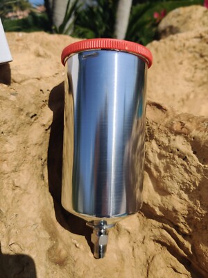 AES Industries Spray Gun Cup Gravity Feed 1 Liter Aluminum Snap-In Lid - Foto 10